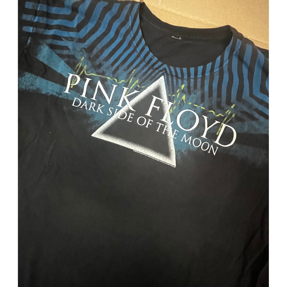 Pink Floyd Dark Side of the Moon Graphic T-Shirt Mens Black Blue Prism L Y2K
